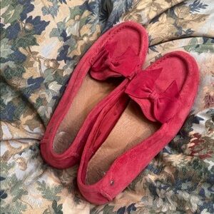 Women's Red Suede Loafers